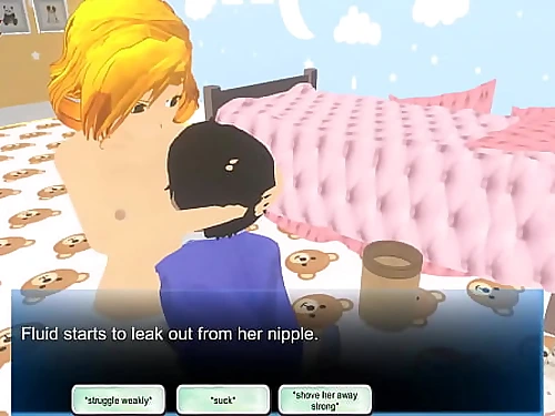 Nanny tricks you with licking her boobs in this female dominance game