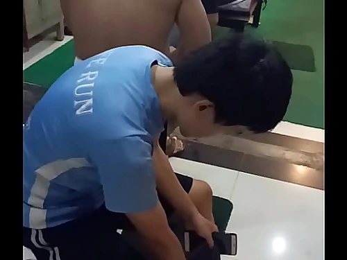 Chinese naked man in Phnom Penh fitness bar