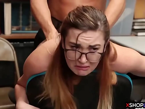 Sexy shoplifting teen gets disciplined and rock hard porked