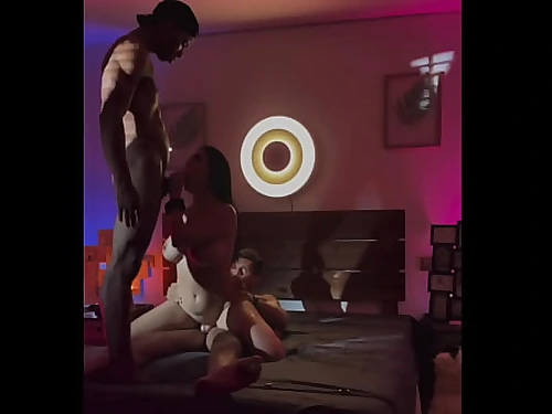 behind the episodes Bi-racial Warm Wifey 3some AT HOME! Trussed UP Eyes covered