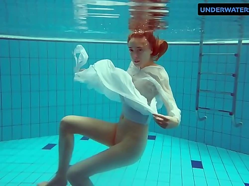 Sandy-haired Diana hot and naughty in a milky dress