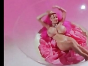 Pinkish retro sex tape with a mature whore with her meaty bra-stuffers